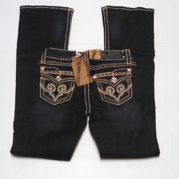 LA Idol Jeans Flap Pockets Stretch Bling Stitched - Picture 2 of 8